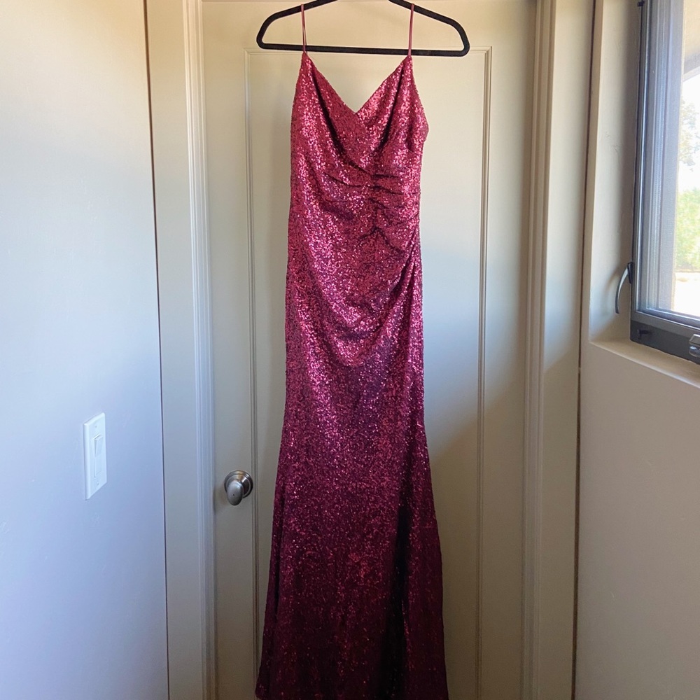 Sorella Vita Red Sequin Full Length Dress